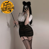 【In Stock】Sexy Cosplay Secretary Lingerie Uniform With Teacher Hip-Covering Short Skirt Costume